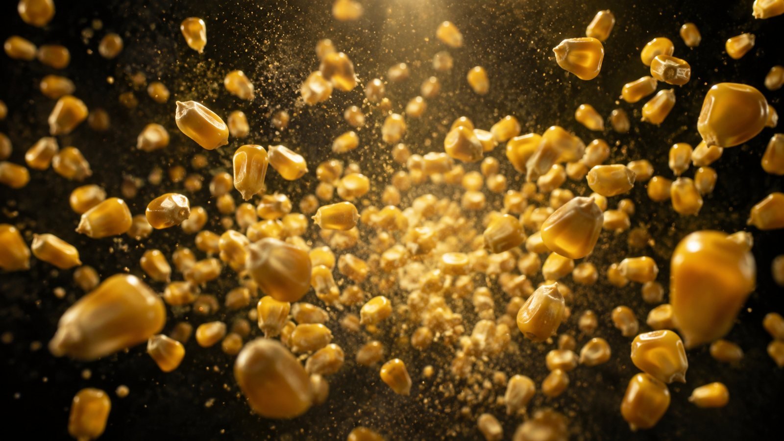 Corn kernels in motion, representing ZPOP's forward-looking vision